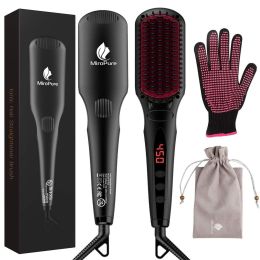 2-in-1 Ionic Enhanced Hair Straightener Brush YF