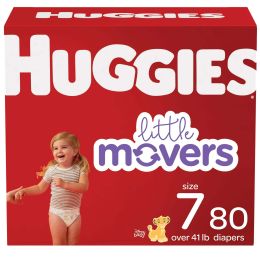Huggies Little Movers Wetness Indicator Hypoallergenic Diapers Size 7;  80 Count