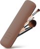 BEZOX Trendy Makeup Brush Holder - Silicon Make Up Brush Small Case; Sleek Travel Foundation Brushes Container (BRUSHES NOT INCLUDED) - Pink