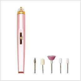 Electric Nail Drill Sander Nail Manicure Machine Mill For Manicure With Light Art Pen Tools For Gel Removing 24hShipping Fast (Color: little pink)