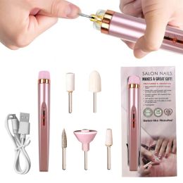 Electric Nail Drill Sander Nail Manicure Machine Mill For Manicure With Light Art Pen Tools For Gel Removing 24hShipping Fast (Color: Spray rose gold)
