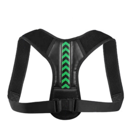 Women Men Univeral Adjustable Back Posture Corrector Shoulder Straightener Brace Neck Pain Relief (Color: Black & Green)