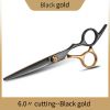 Hair Cutting Scissors; Professional Home Hair Cutting Barber/Salon Thinning Shears; Stainless Steel Hairdressing Scissors Black Golden